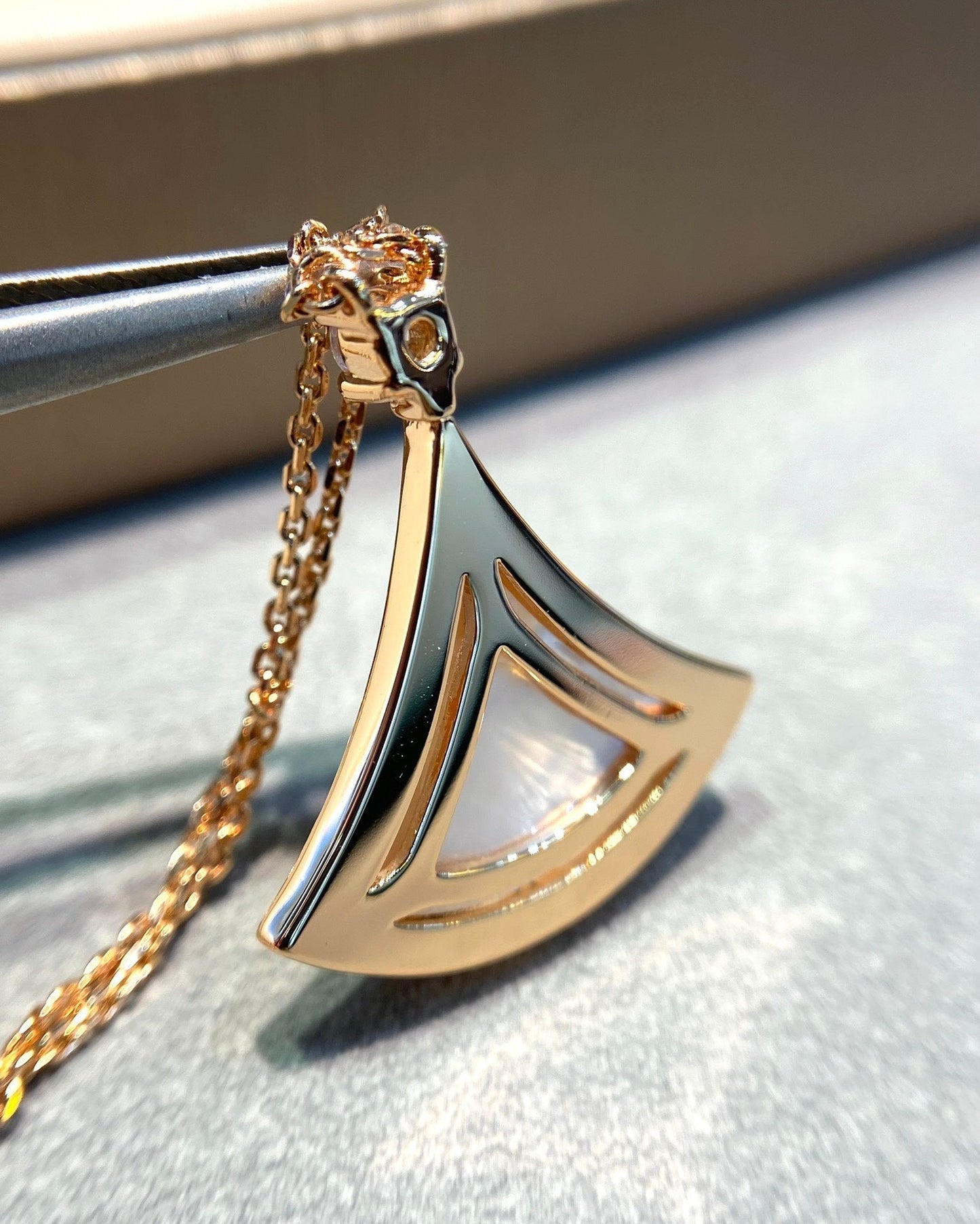 [Eternal Jewelry]DREAM MOP DIAMOND PAVED PINK GOLD NECKLACE