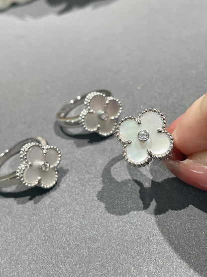 [Eternal Jewelry]CLOVER SILVER MOP DIAMOND RING