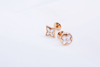 [Eternal Jewelry]STAR AND SUN PINK GOLD MOP STUD EARRINGS