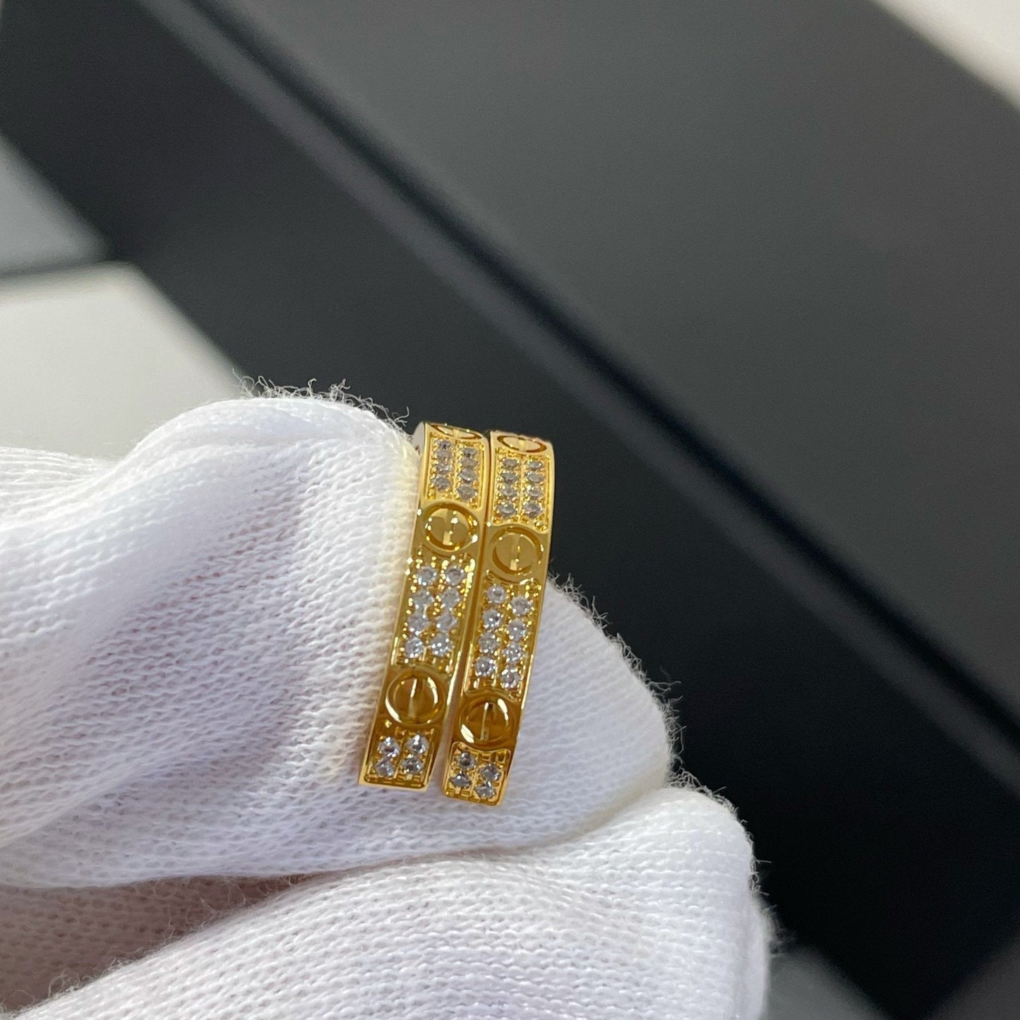 [Eternal Jewelry]LOVE DIAMOND GOLD HOOP EARRINGS