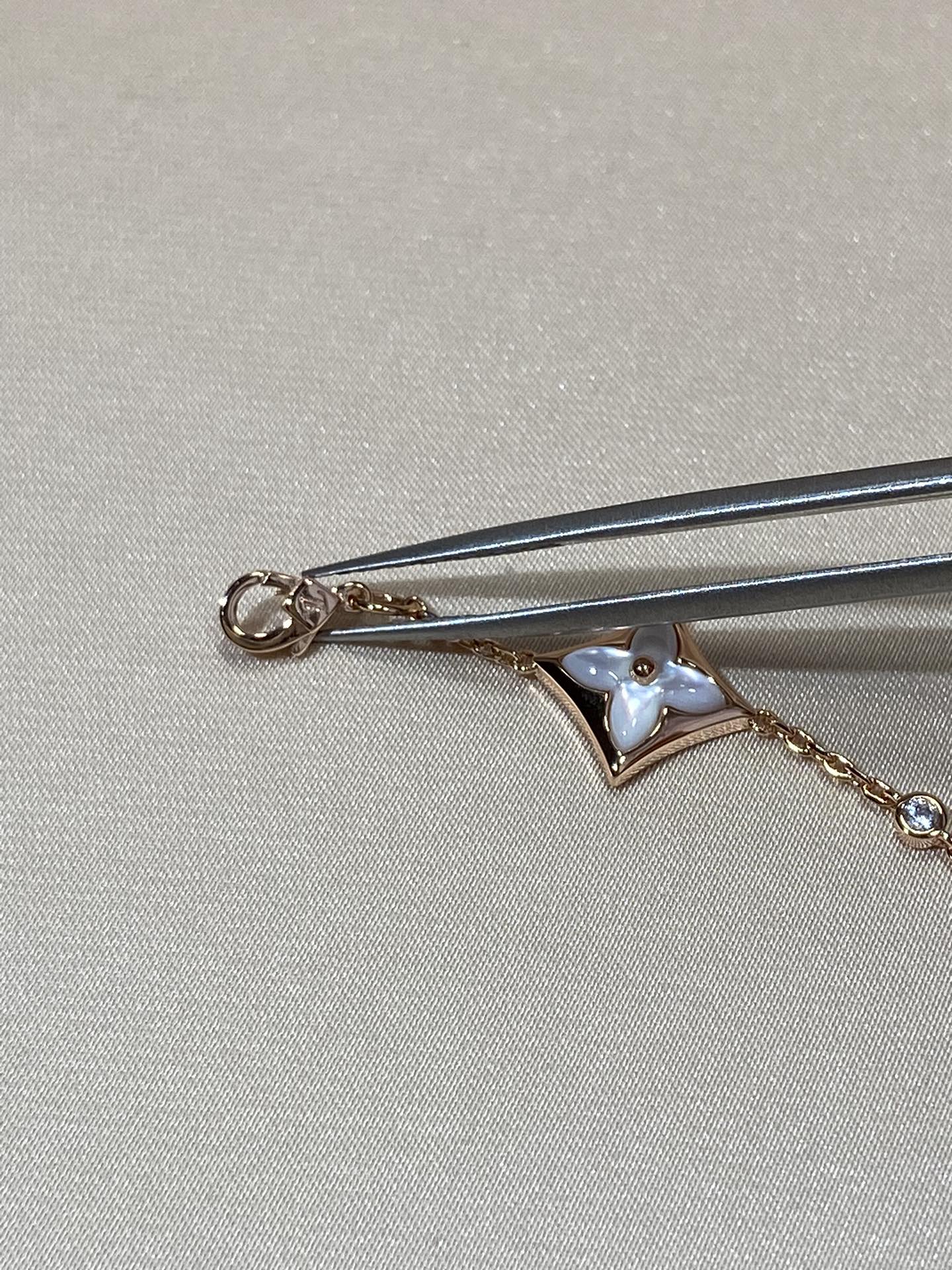 [Eternal Jewelry]STAR 4 MOTIF MOP DIAMOND PINK GOLD BRACELET