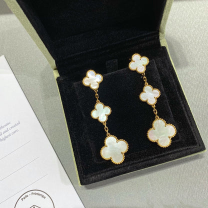 [Eternal Jewelry]CLOVER MOP 3 MOTIFS GOLD EARRINGS