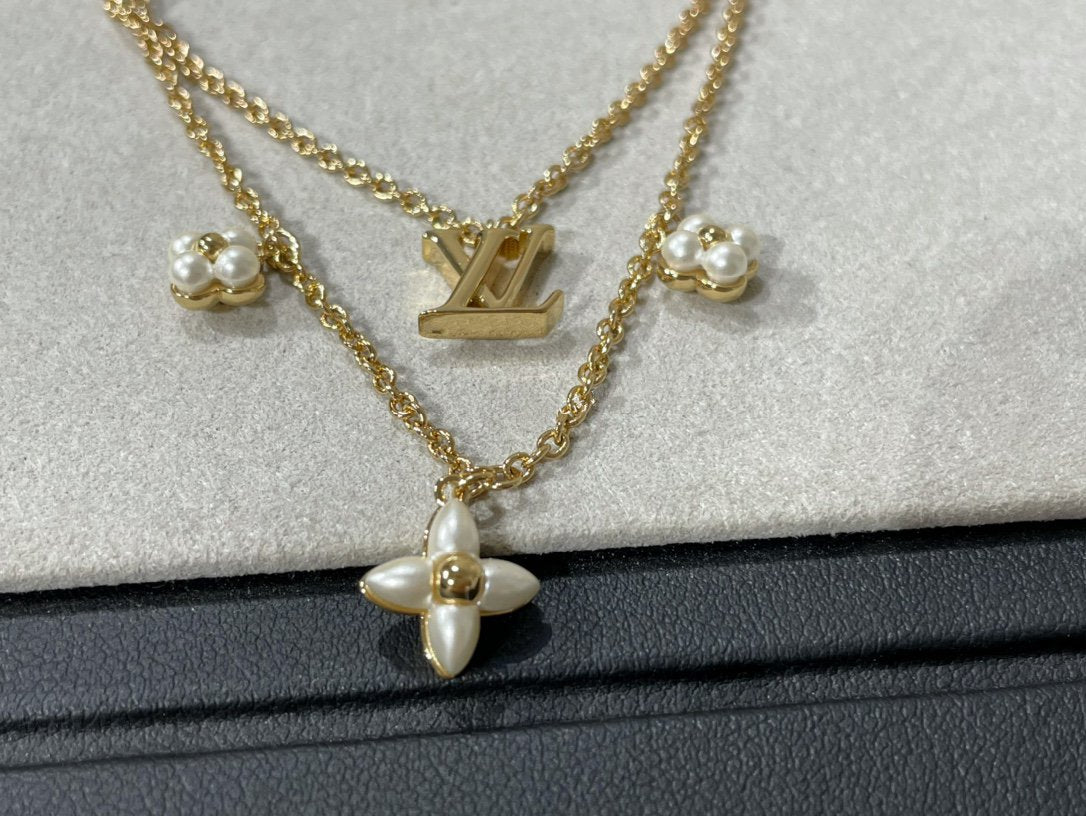 [Eternal Jewelry]FLOWERGRAM GOLD MOP DOUBLE ROW NECKLACE