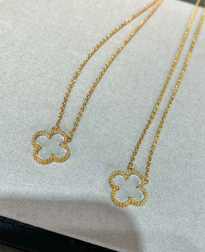[Eternal Jewelry]CLOVER ROCK CRYSTAL ROSE GOLD NECKLACE