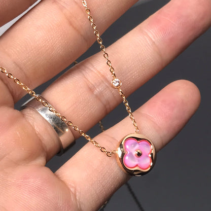 [Eternal Jewelry]COLOR BLOSSOM PINK MOP SUN GOLD NECKLACE