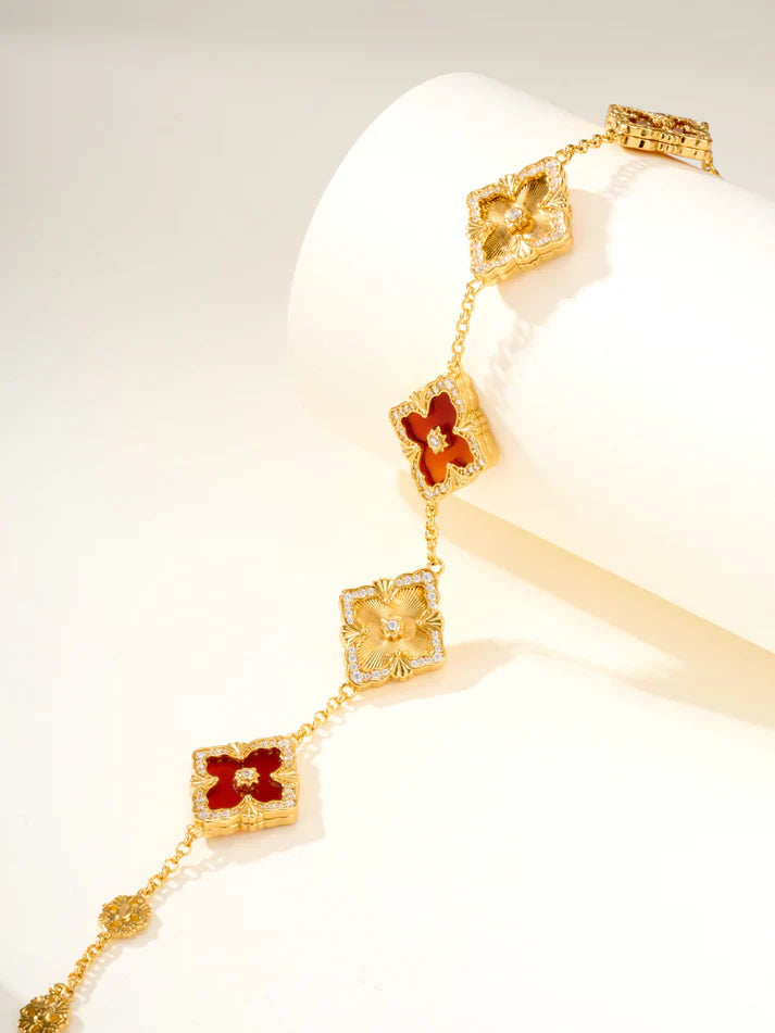 [Eternal jewelry]B.C.L ENAMELED Five-Flower Bracelet£¨Various Colors) BIG SIZE