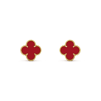 [Eternal Jewelry]CLOVER MINI 9.5MM CARNELIAN EARRINGS