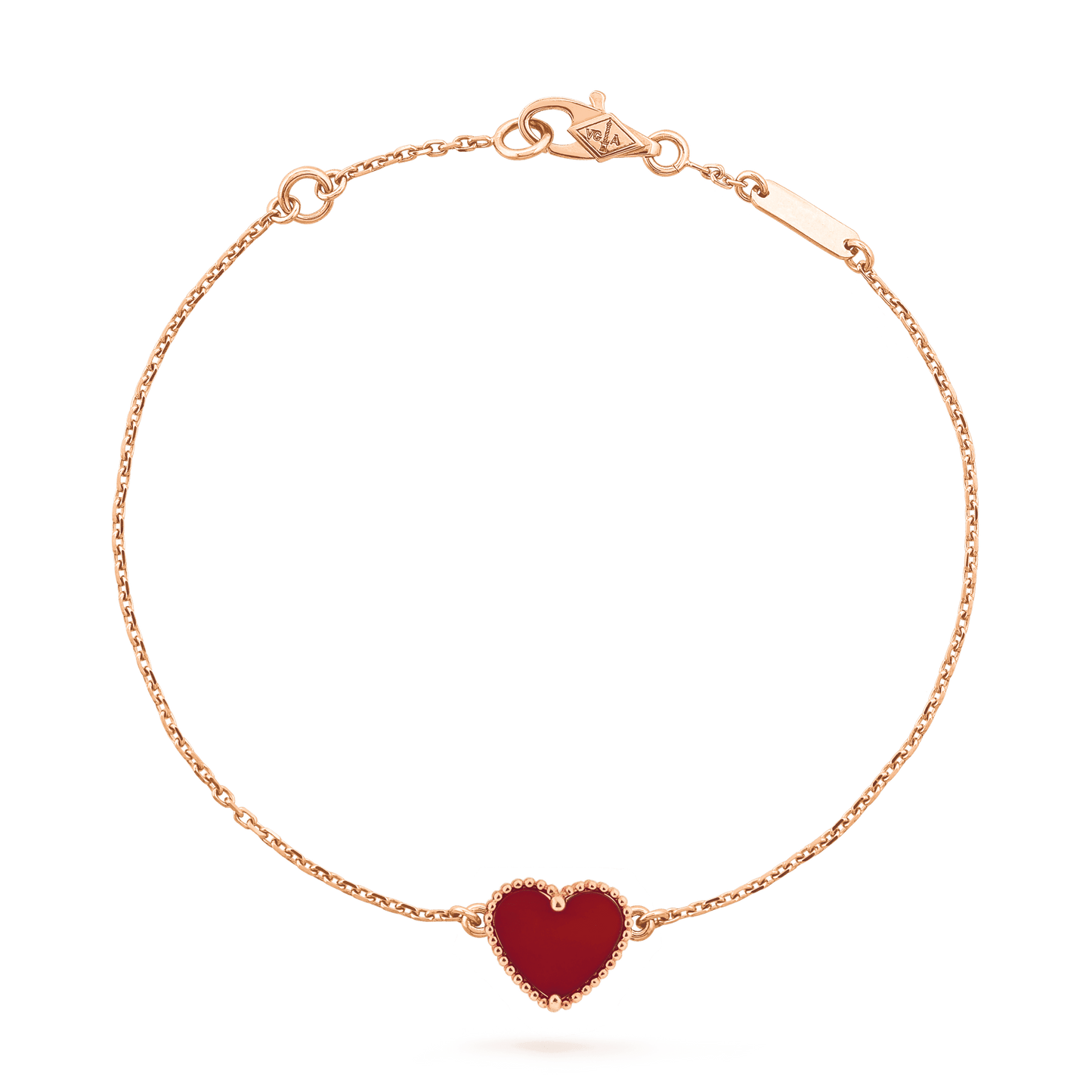 [Eternal Jewelry]HEART CARNELIAN PINK GOLD BRACELET
