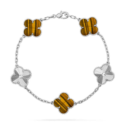 [Eternal Jewelry] CLOVER 5 MOTIFS TIGER EYE BRACELET COLLECTION