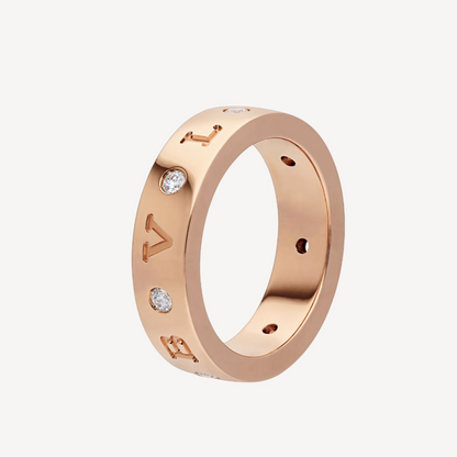 [Eternal Jewelry]ZERO 1 ESSENTIAL PINK GOLD BAND WITH DIAMONDS RING