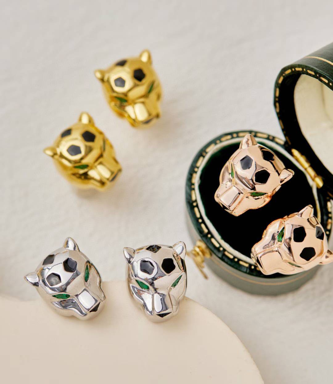 [Eternal jewelry]CHRRTAH-PRINT STUD EARRINGS, THREE COLORS
