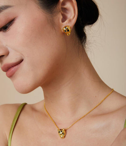 [Eternal jewelry]CHRRTAH-PRINT STUD EARRINGS, THREE COLORS