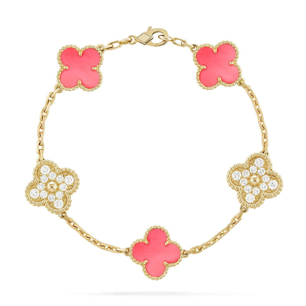 [Eternal Jewelry] CLOVER 5 MOTIFS  PINK MOP BRACELET COLLECTION