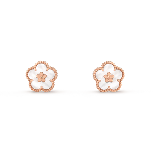 [Eternal Jewelry]LUCKY PINK GOLD WHITE MOP EARRINGS