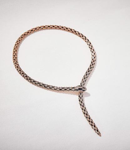 [✨Eternal Jewelry✨] High-End Bespoke Black Onyx Serpent Necklace