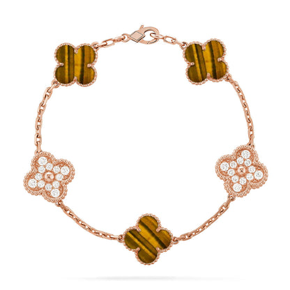 [Eternal Jewelry] CLOVER 5 MOTIFS TIGER EYE BRACELET COLLECTION