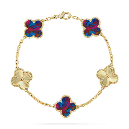 [Eternal Jewelry]CLOVER 5 MOTIF COLOR GEMSTONES BRACELET COLLECTION