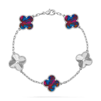 [Eternal Jewelry]CLOVER 5 MOTIF COLOR GEMSTONES BRACELET COLLECTION
