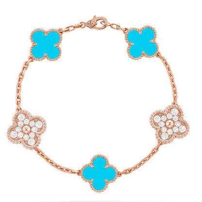 [Eternal Jewelry] CLOVER 5 MOTIF TURQUOISE BRACELET COLLECTION