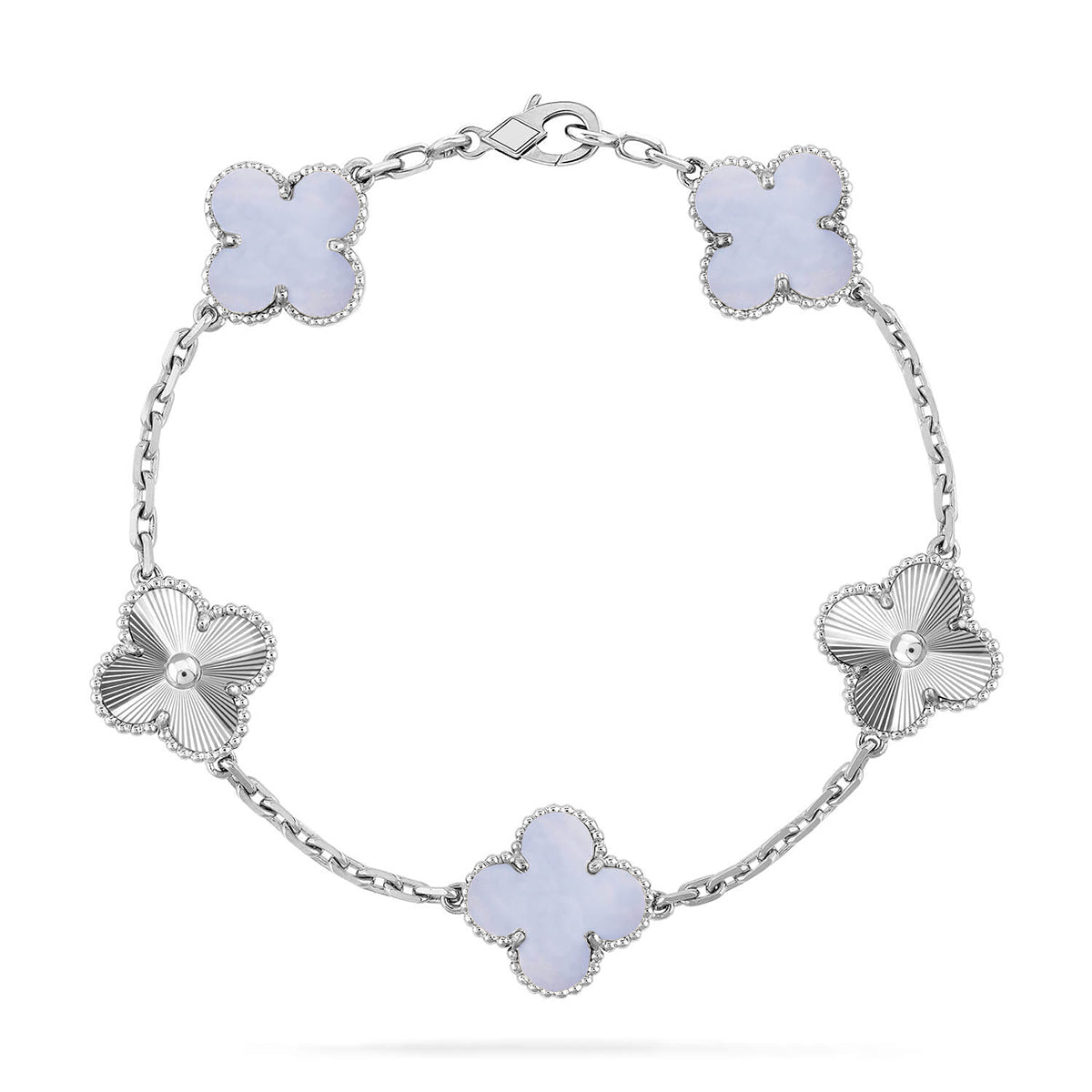 [Eternal Jewelry] CLOVER 5 MOTIF PURPLE CHALCEDONY BRACELET COLLECTION