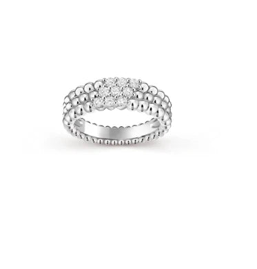 [Eternal Jewelry]Three-row diamond ring