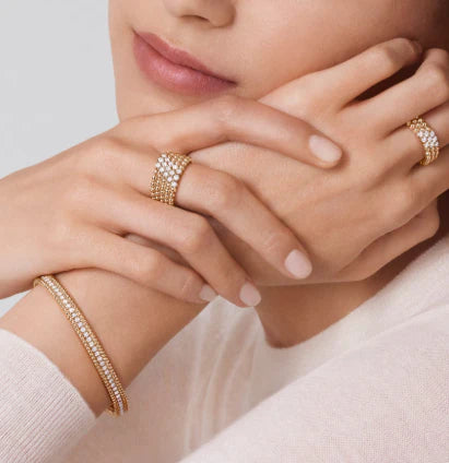 [Eternal Jewelry]Three-row diamond ring