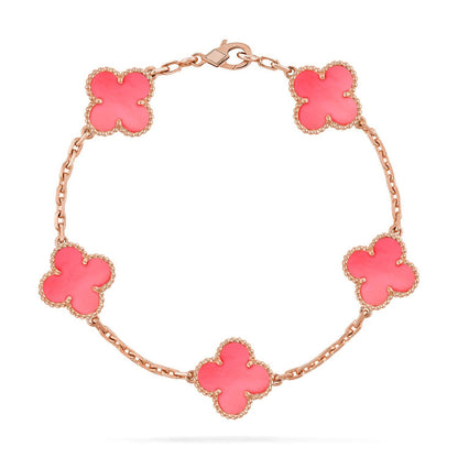 [Eternal Jewelry] CLOVER 5 MOTIFS  PINK MOP BRACELET COLLECTION