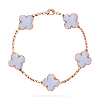 [Eternal Jewelry] CLOVER 5 MOTIF PURPLE CHALCEDONY BRACELET COLLECTION