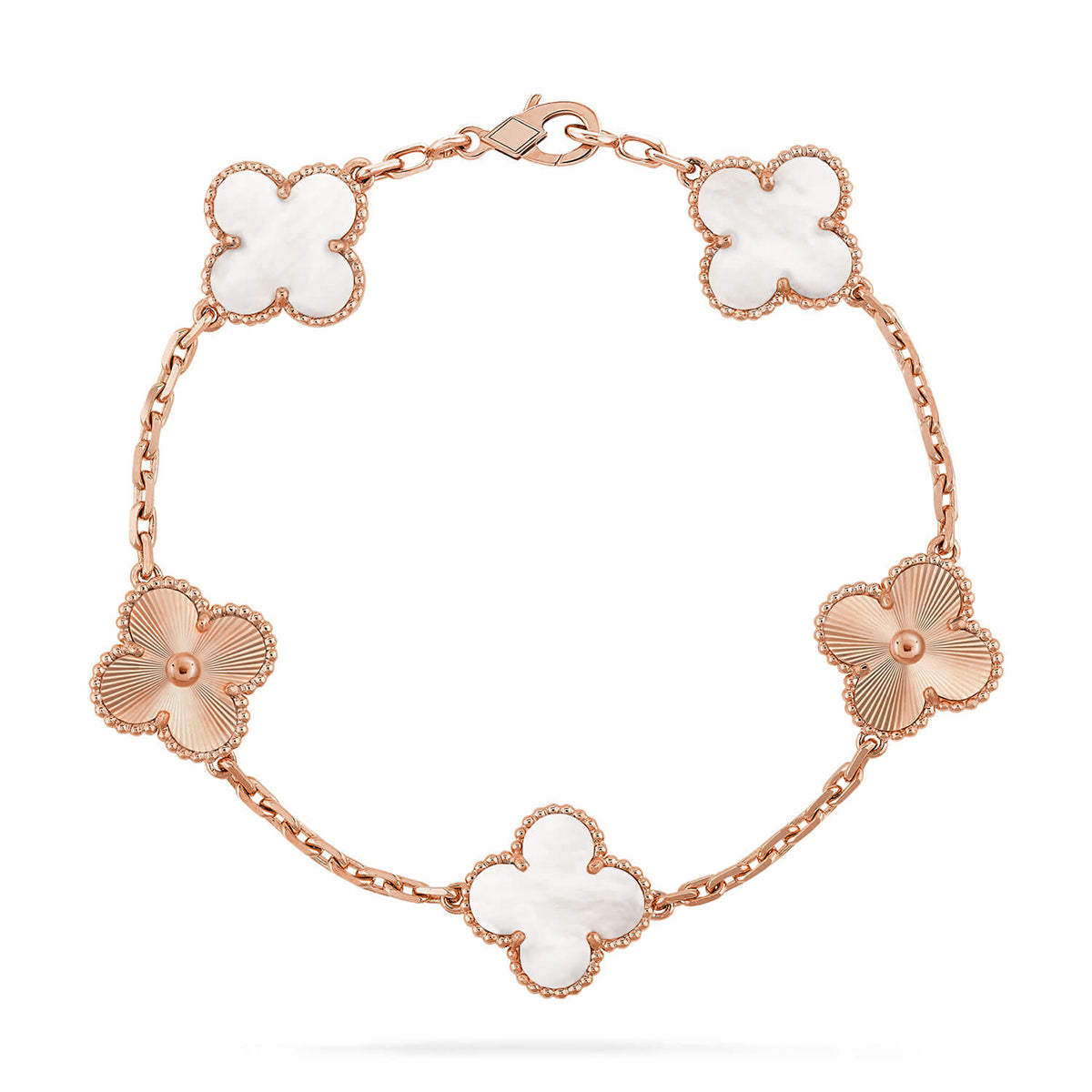 [Eternal Jewelry]CLOVER WHITE PEARL MOP 5 MOTIF BRACELET COLLECTION