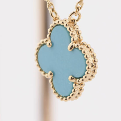 [Eternal Jewelry]CLOVER 15MM VINTAGE TURQUOISE NECKLACE