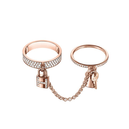 [Eternal Jewelry]HM KELLY CLOCHETTE DOUBLE RING IN  WITH DIAMONDS