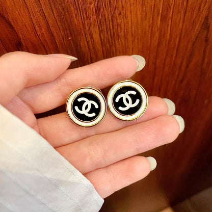 [Eternal Jewelry]Classic Double C Stud Earrings