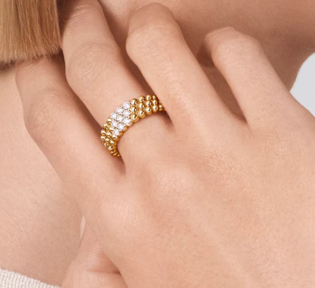 [Eternal Jewelry]Three-row diamond ring