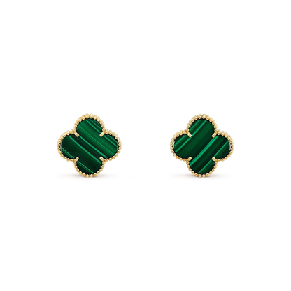 [Eternal Jewelry]CLOVER MINI 9.5MM MALACHITE  EARRINGS