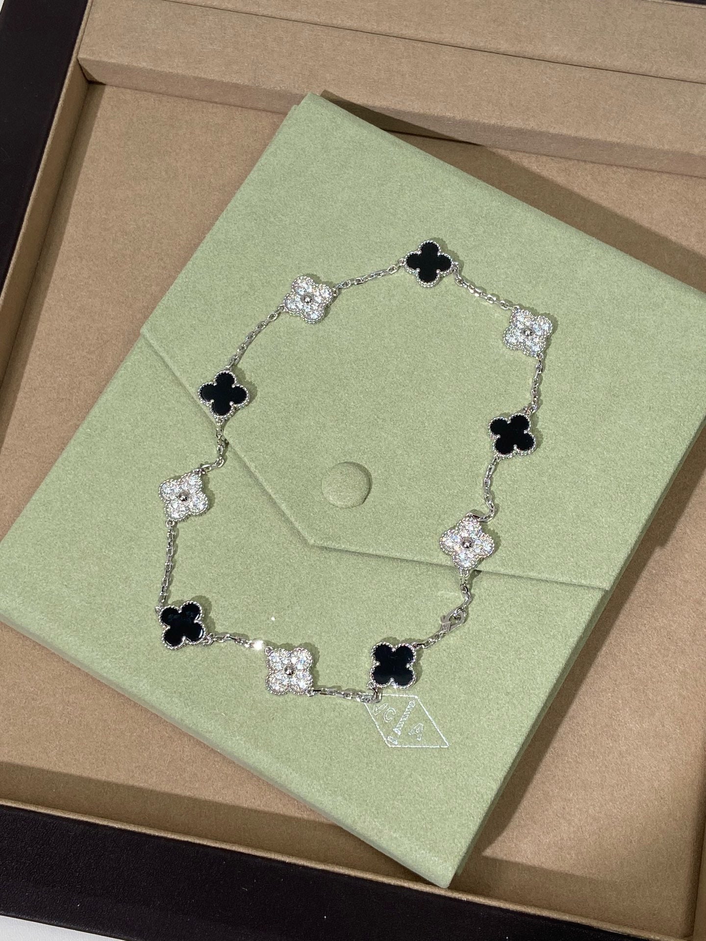 [Eternal Jewellery] Four-Leaf Clover Ten Elements Panda Diamond Silver Necklace