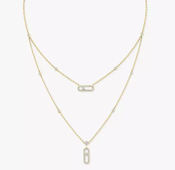 [Eternal jewelry] MS Double-Circle Full-Diamond Necklace