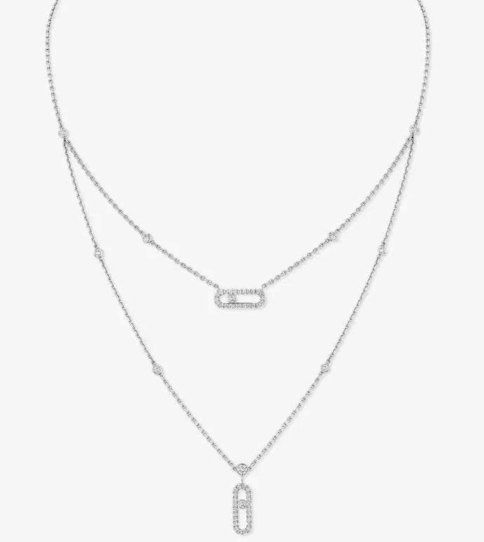 [Eternal jewelry] MS Double-Circle Full-Diamond Necklace