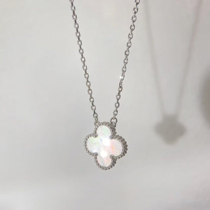 [Eternal Jewelry]CLOVER MINI 15MM WHITE MOTHER-OF-PEARL NECKLACE