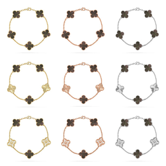 [Eternal Jewelry] CLOVER 5 MOTIF GRAY MOP BRACELET COLLECTION
