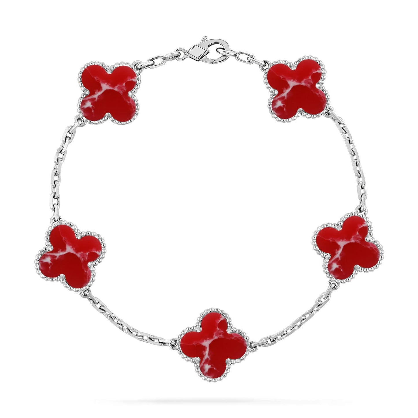 [Eternal Jewelry]CLOVER 5 MOTIF RED PATTERN BRACELET COLLECTION