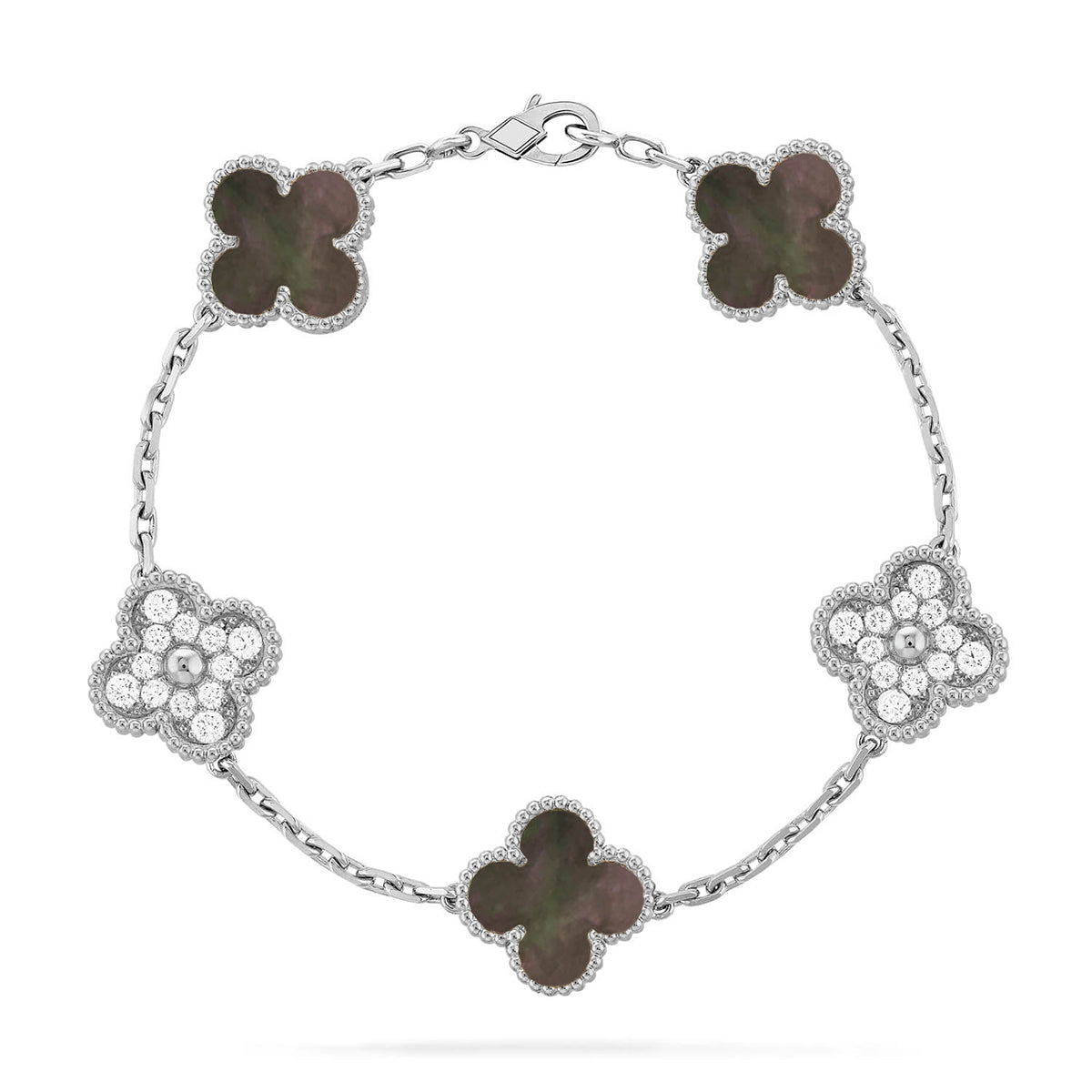 [Eternal Jewelry] CLOVER 5 MOTIF GRAY MOP BRACELET COLLECTION