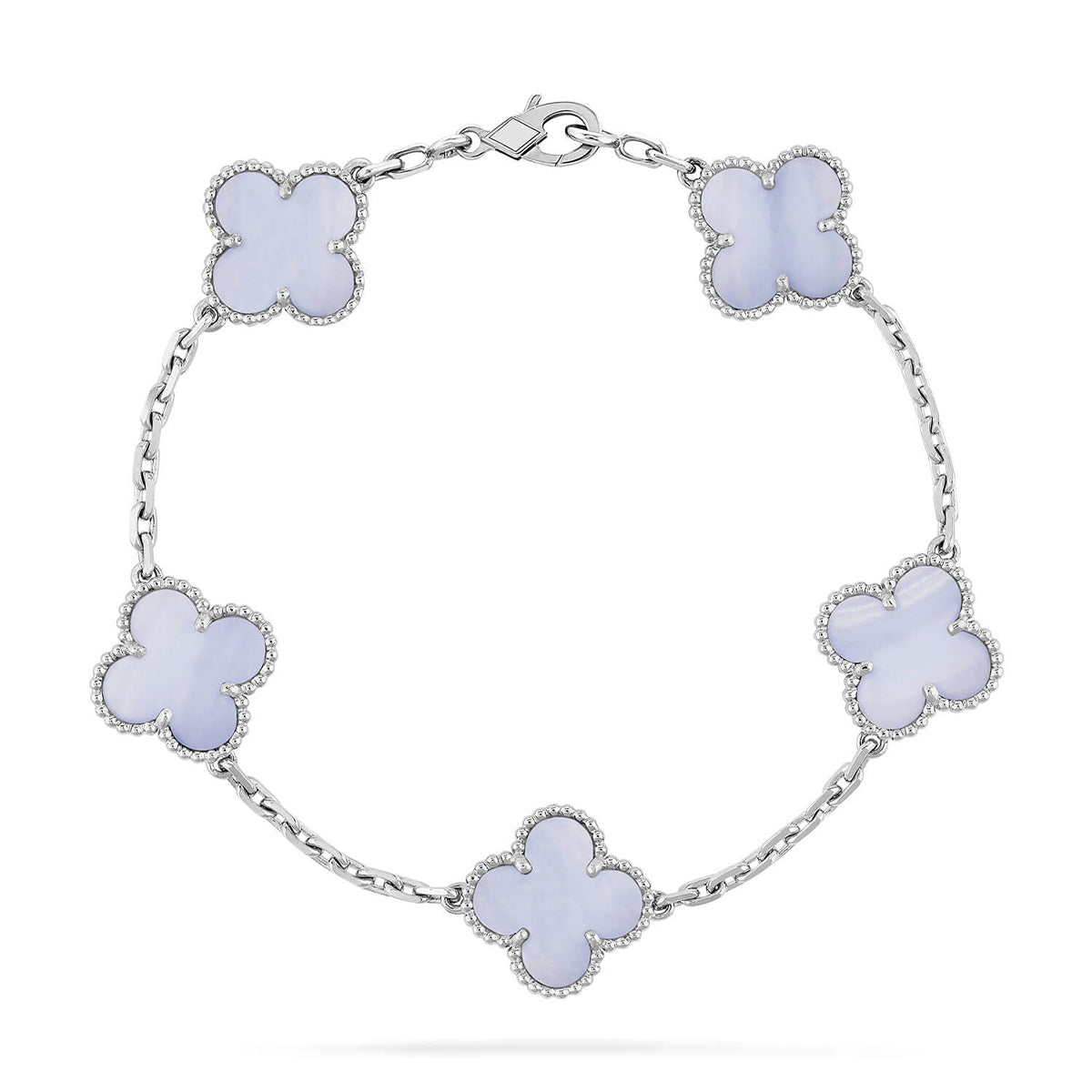 [Eternal Jewelry] CLOVER 5 MOTIF PURPLE CHALCEDONY BRACELET COLLECTION