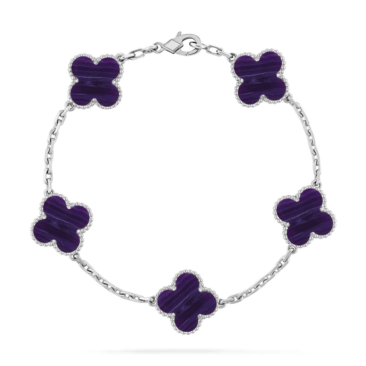 [Eternal Jewelry]CLOVER 5 MOTIF PURPLE STRIPES BRACELET COLLECTION