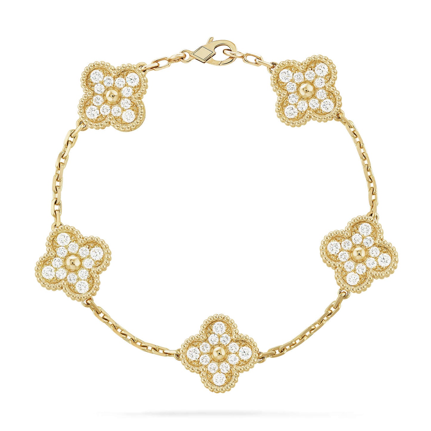 [Eternal Jewelry] CLOVER 5 MOTIF FULL DIAMOND BRACELET COLLECTION