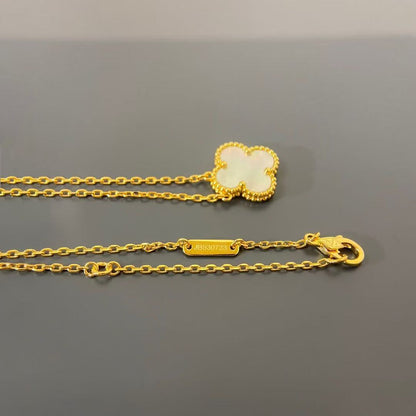 [Eternal Jewelry]CLOVER MINI 15MM WHITE MOTHER-OF-PEARL NECKLACE