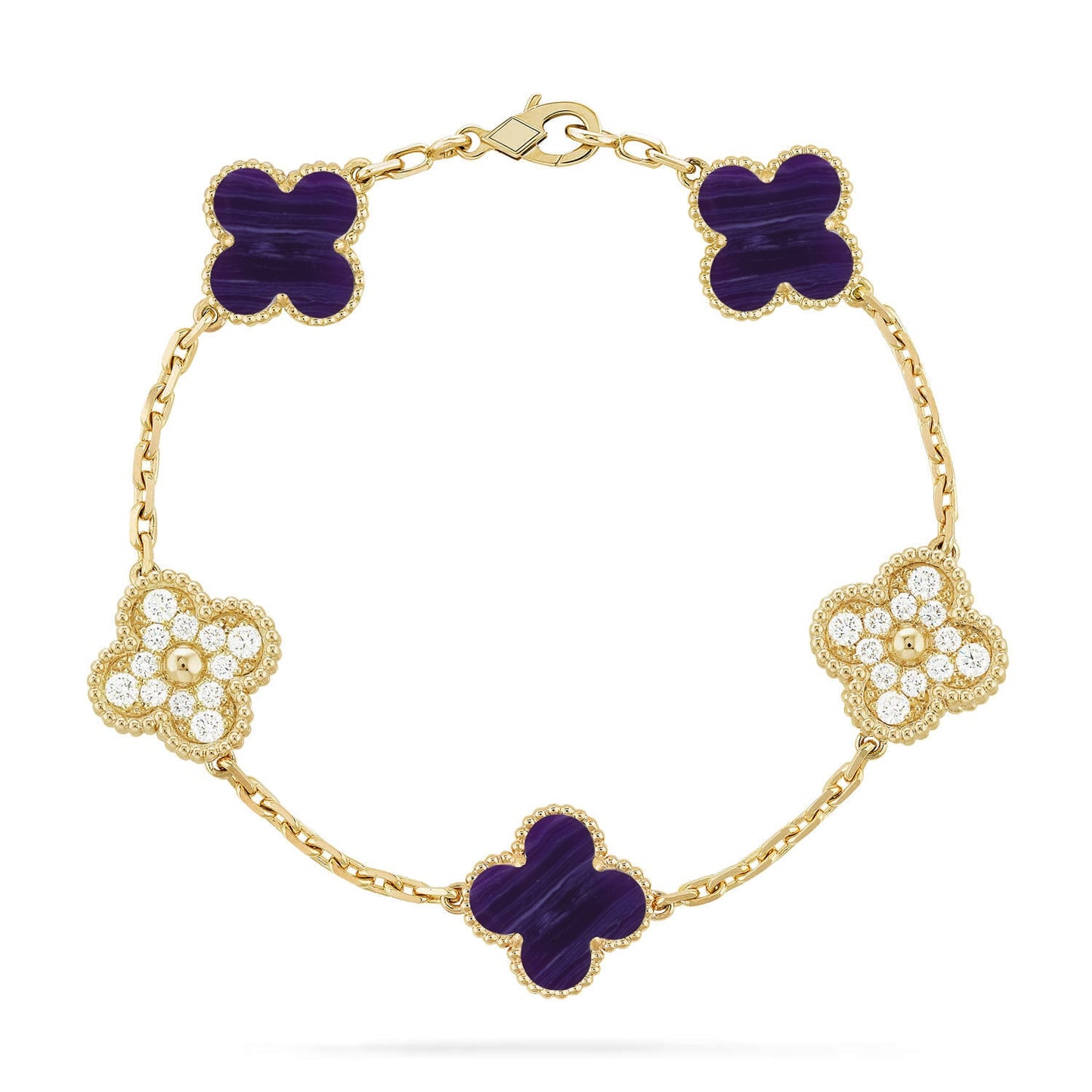 [Eternal Jewelry]CLOVER 5 MOTIF PURPLE STRIPES BRACELET COLLECTION