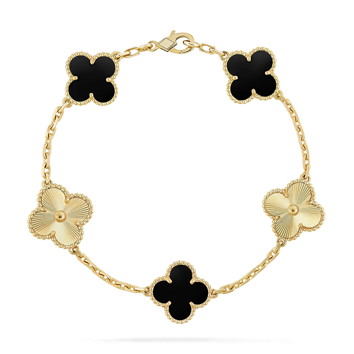 [Eternal Jewelry] CLOVER 5 MOTIF ONYXS BRACELET COLLECTION