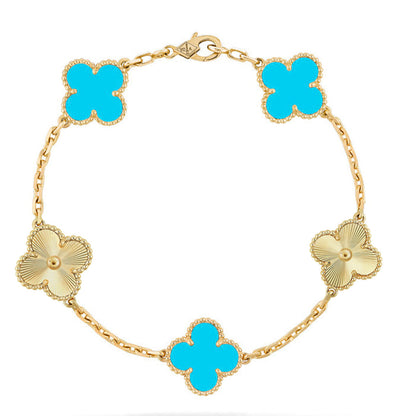 [Eternal Jewelry] CLOVER 5 MOTIF TURQUOISE BRACELET COLLECTION