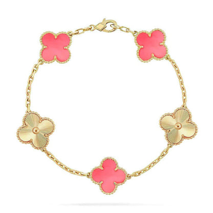 [Eternal Jewelry] CLOVER 5 MOTIFS  PINK MOP BRACELET COLLECTION