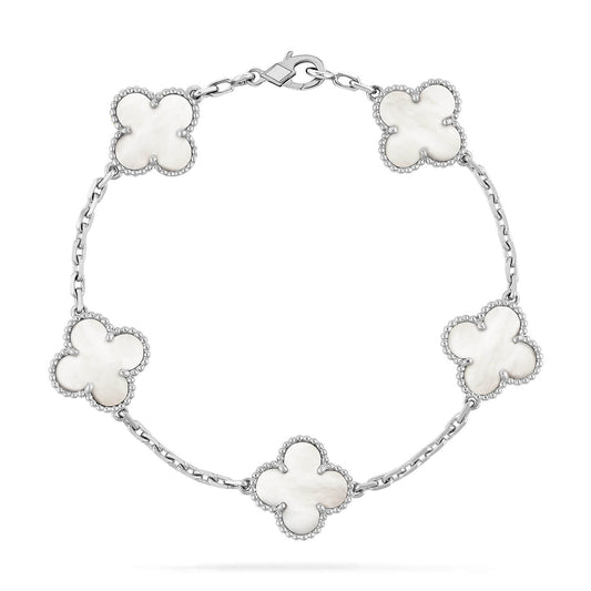 [Eternal Jewelry]CLOVER SILVER MOP 5 MOTIF BRACELET